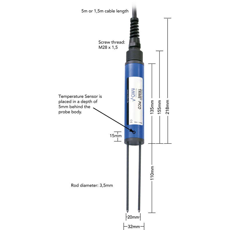 Sensor de humedad de volumen amplio para suelos | TRIME PICO 64 | IMKO